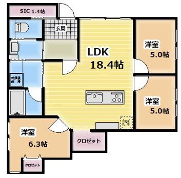ティアリーゼ(3LDK/1階)の間取り写真