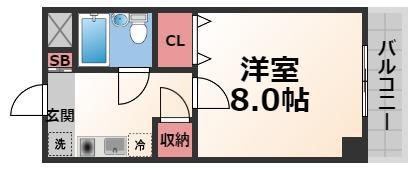 ナンソーコーポ(1K/7階)の間取り写真