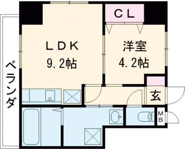 ルメルシエ(1LDK/4階)の間取り写真