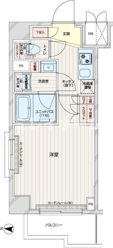 ルーブル本羽田(1K/7階)の間取り写真