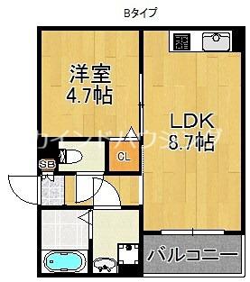 NOIRIOT(1LDK/3階)の間取り写真