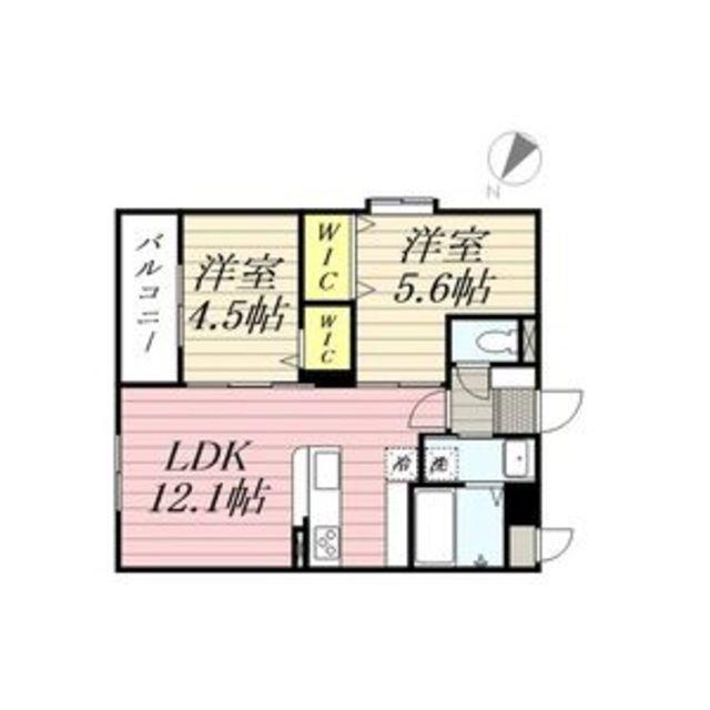 LUXCAS大橋(2LDK/5階)の間取り写真