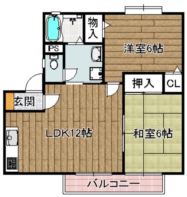 ドミールシャトー(2LDK/2階)の間取り写真