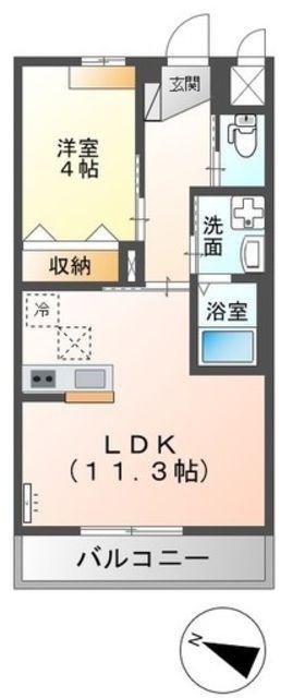 メゾンクレシア(1LDK/2階)の間取り写真