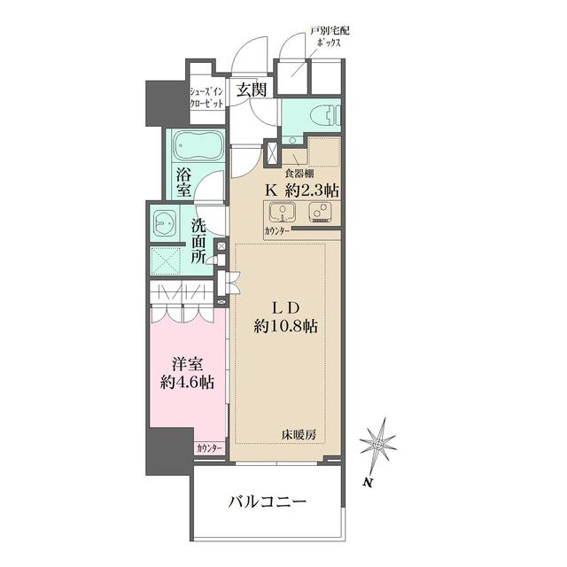ザ・パークハウス麹町三丁目(1LDK/9階)の間取り写真