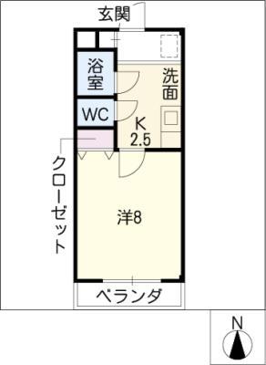グランドール21(1K/3階)の間取り写真