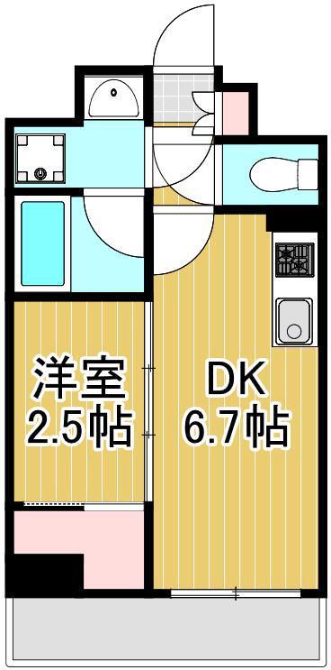 SYFORME KITA-SENJU(1DK/6階)の間取り写真