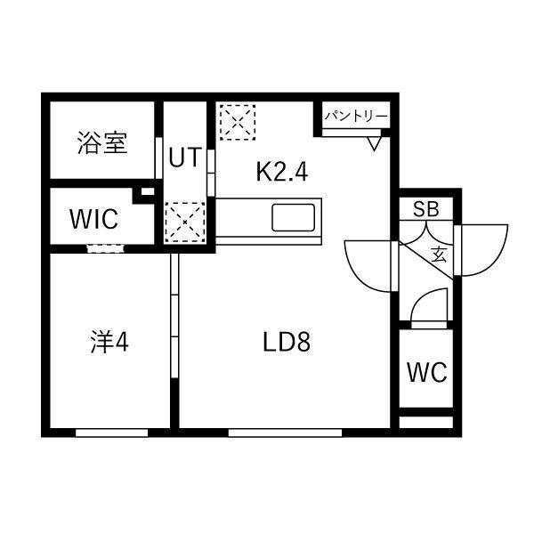 PATIO菊水(1LDK/2階)の間取り写真
