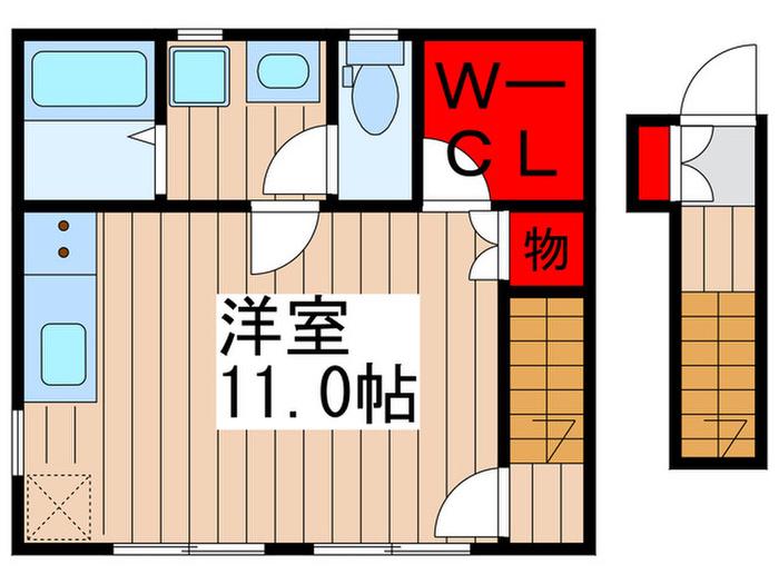 グレースサンヨーA棟(ワンルーム/2階)の間取り写真