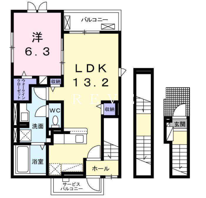 カルム小日向(1LDK/3階)の間取り写真