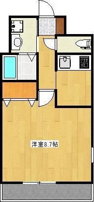 クロノス29新町(1K/8階)の間取り写真