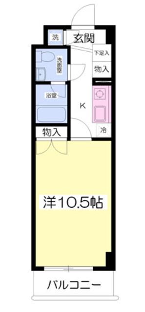 トゥール御殿場(1K/5階)の間取り写真