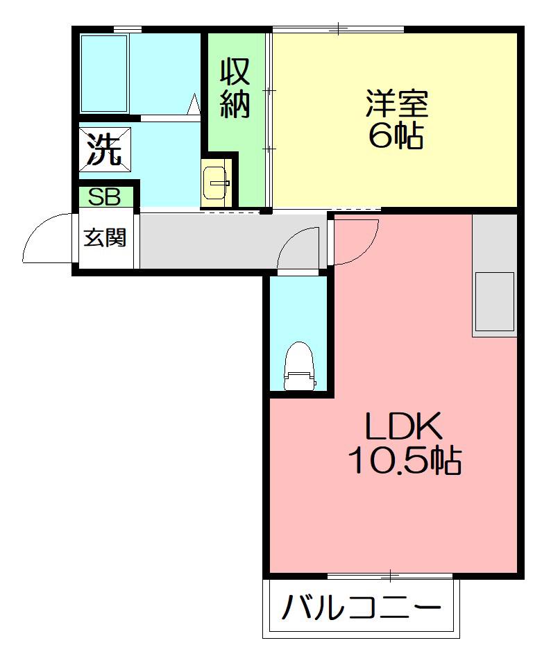 サンヴェール(1LDK/1階)の間取り写真