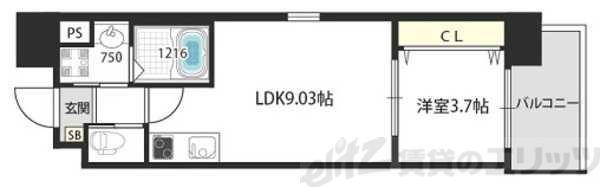 V-ランコントル吹田(1LDK/5階)の間取り写真