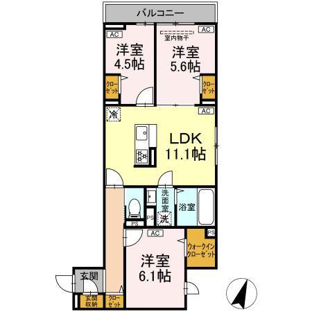 セレスティア鷺宮II(3LDK/2階)の間取り写真