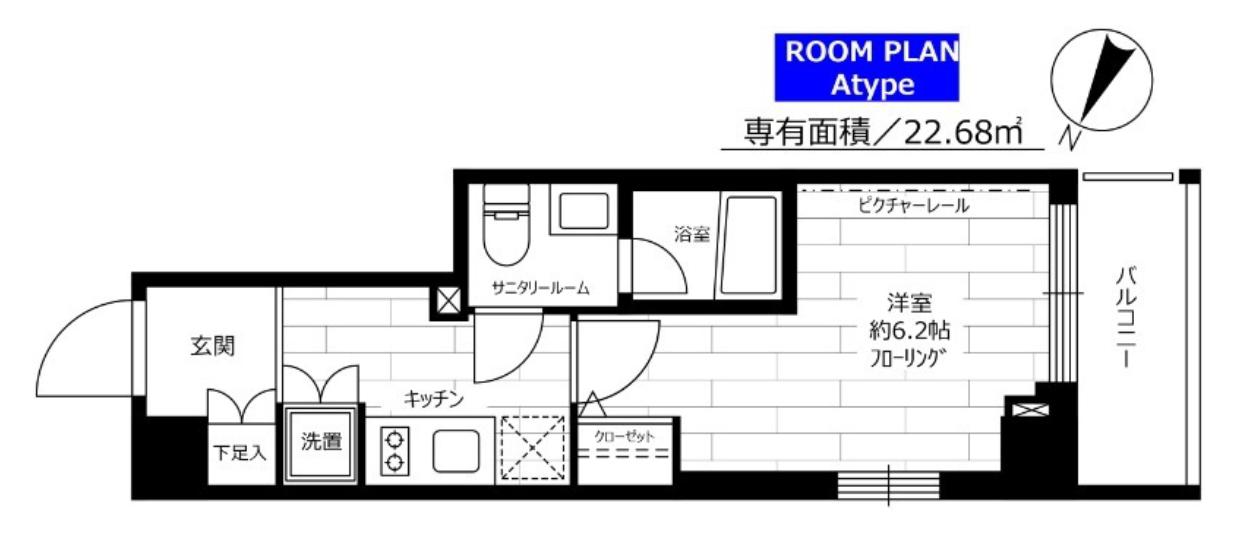 ステージグランデ平和台(1K/4階)の間取り写真