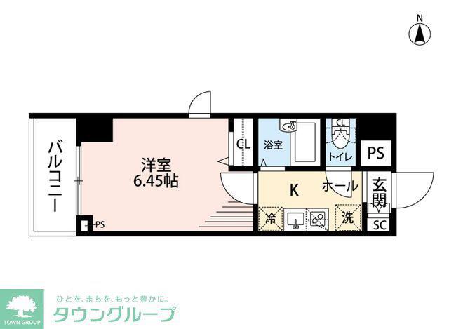 グラントゥルース桜台駅前(1K/3階)の間取り写真