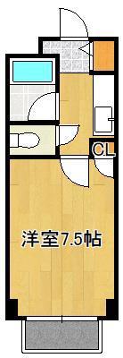 GRAND-RESIDE MALLIA(1K/4階)の間取り写真