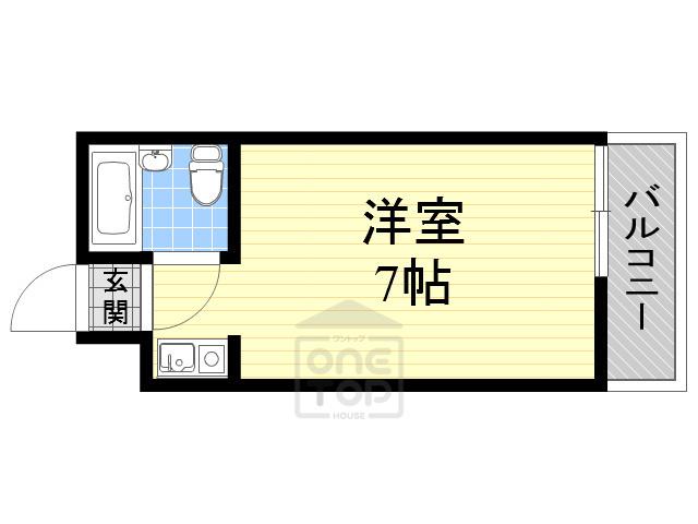 OMレジデンス茨木追手門前(1K/2階)の間取り写真