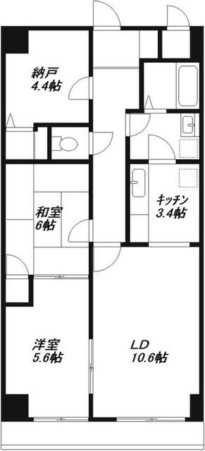 ヒルトップいぶき野(2SLDK/4階)の間取り写真