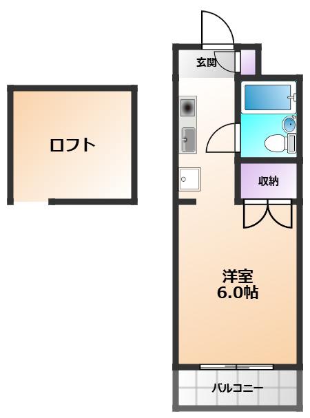 ヴ ィラアべニュ(ワンルーム/3階)の間取り写真