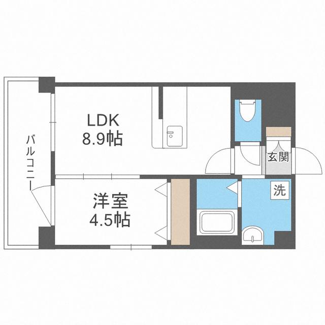 レトワール小笹(1LDK/6階)の間取り写真