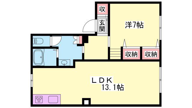 パレコスモス(1LDK/2階)の間取り写真