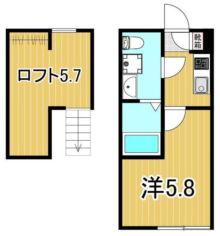 REO´S 柴又05(1K/1階)の間取り写真