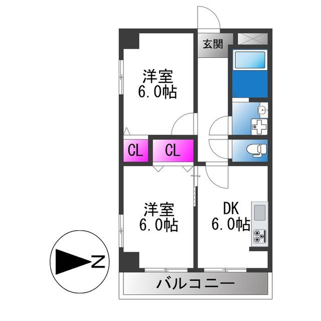 村上ハイツ(2DK/3階)の間取り写真