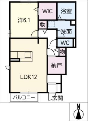 ガーデンプラザ新栄 E棟(1LDK/1階)の間取り写真