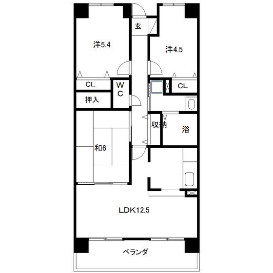 アークヒルズ台原(3LDK/4階)の間取り写真