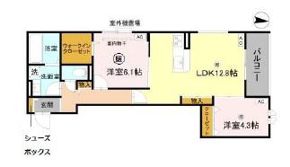 D-ROOM SUMIE イースト(2LDK/3階)の間取り写真