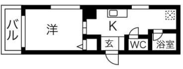 レバンガAP難波南II(1K/3階)の間取り写真