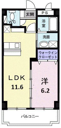 ダカーポAYA(1LDK/2階)の間取り写真