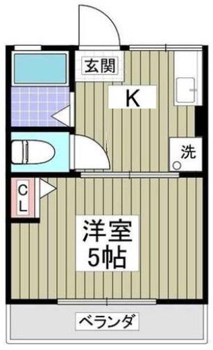 シティハイムメゾン森ケ崎(1K/2階)の間取り写真