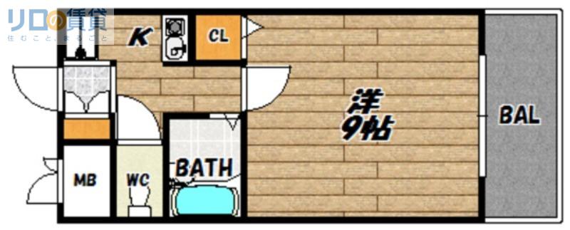 メゾン南江口(1K/2階)の間取り写真