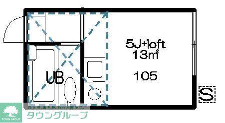 ティーケー西小山(1K/1階)の間取り写真