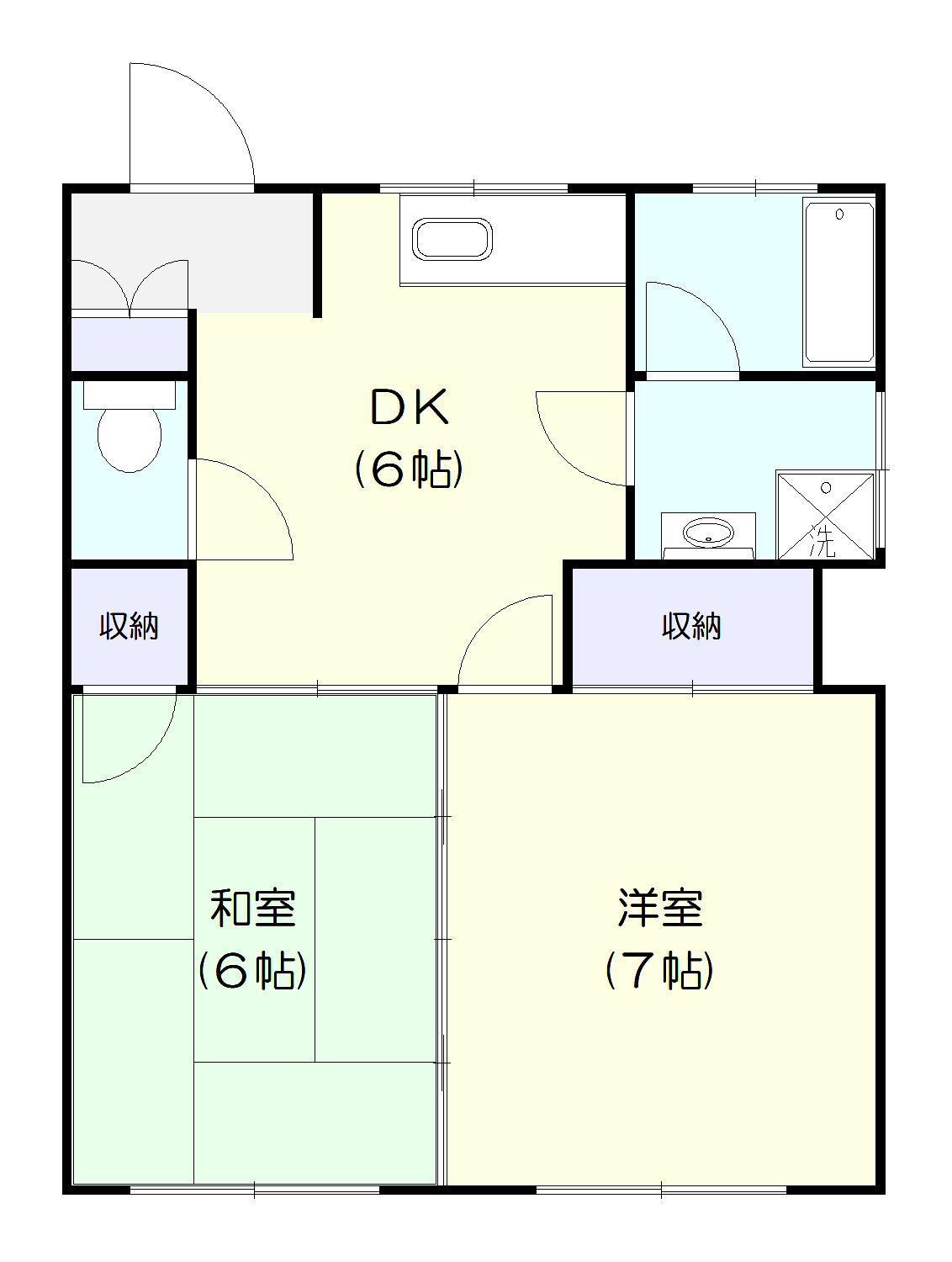 メルシー北茨城(2DK/1階)の間取り写真