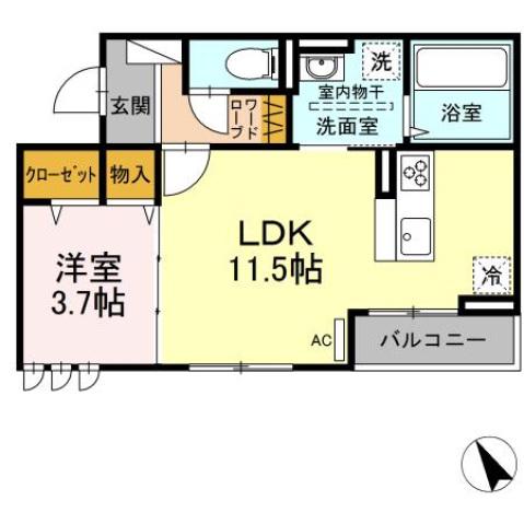 CASAニックスII(1LDK/2階)の間取り写真