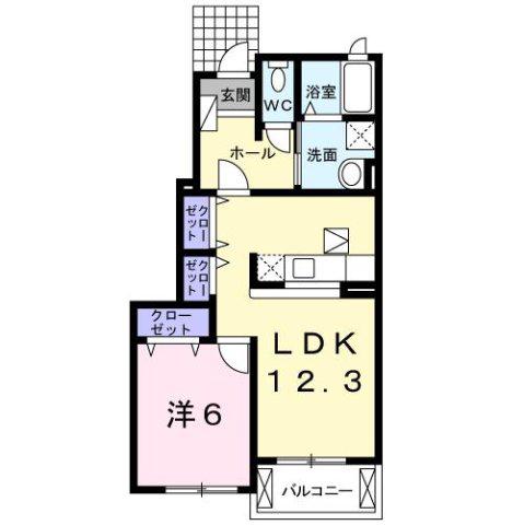 グレイスフル蔵A(1LDK/1階)の間取り写真