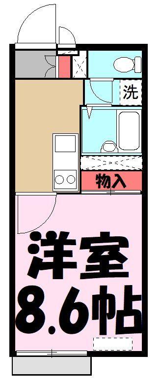 セレーネ(1K/2階)の間取り写真