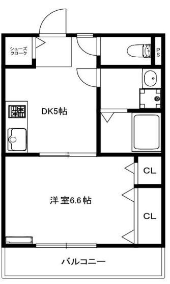 ステュディオえんじゅ(1DK/2階)の間取り写真