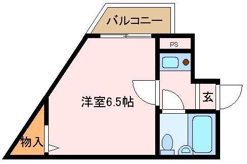 絢野壱番館(1K/3階)の間取り写真