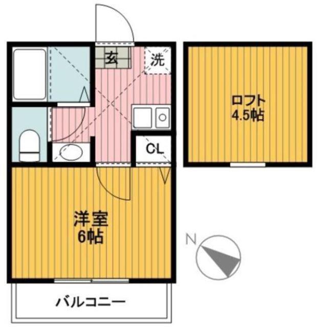 ヴィアサリーチェ(1K/1階)の間取り写真