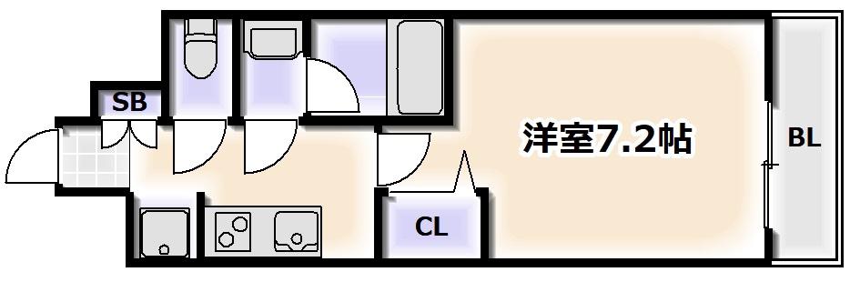SPLENDIDE NAMBAIII(1K/6階)の間取り写真