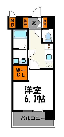 エンクレスト天神FOCUS(1K/12階)の間取り写真