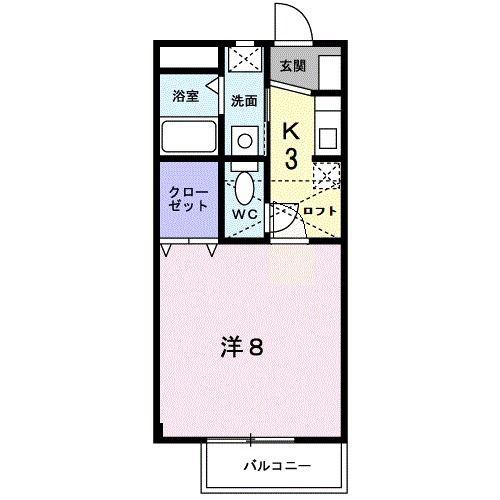 ストーンヒルズB(1K/1階)の間取り写真
