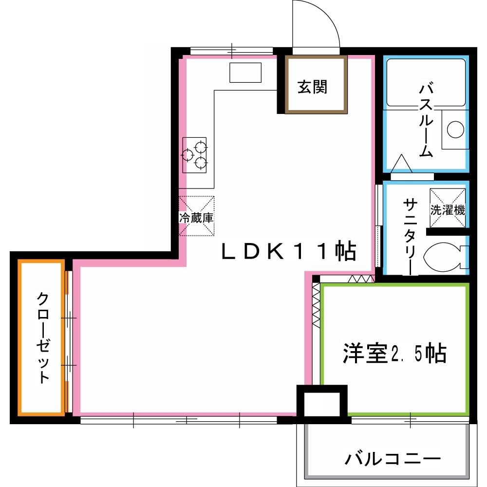 阿佐谷パールマンション(1LDK/4階)の間取り写真