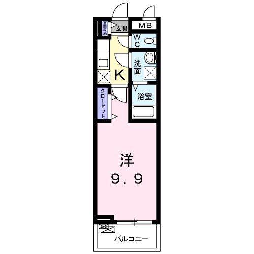 アルカディアS(1K/3階)の間取り写真