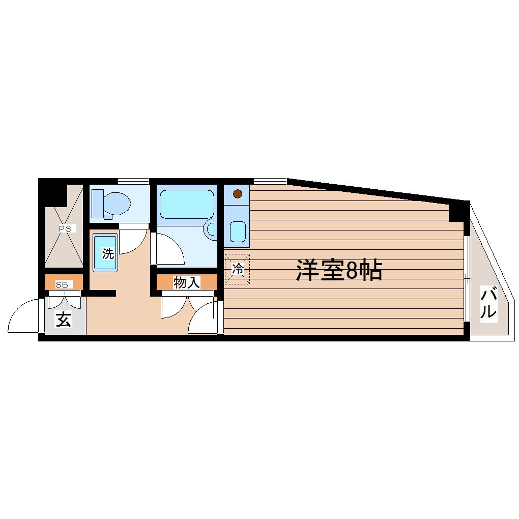 グレードハイツ長町(ワンルーム/3階)の間取り写真
